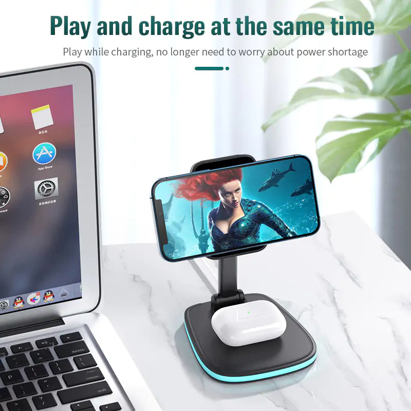 3in1 Magnetic Folding Wireless Charger - Compact