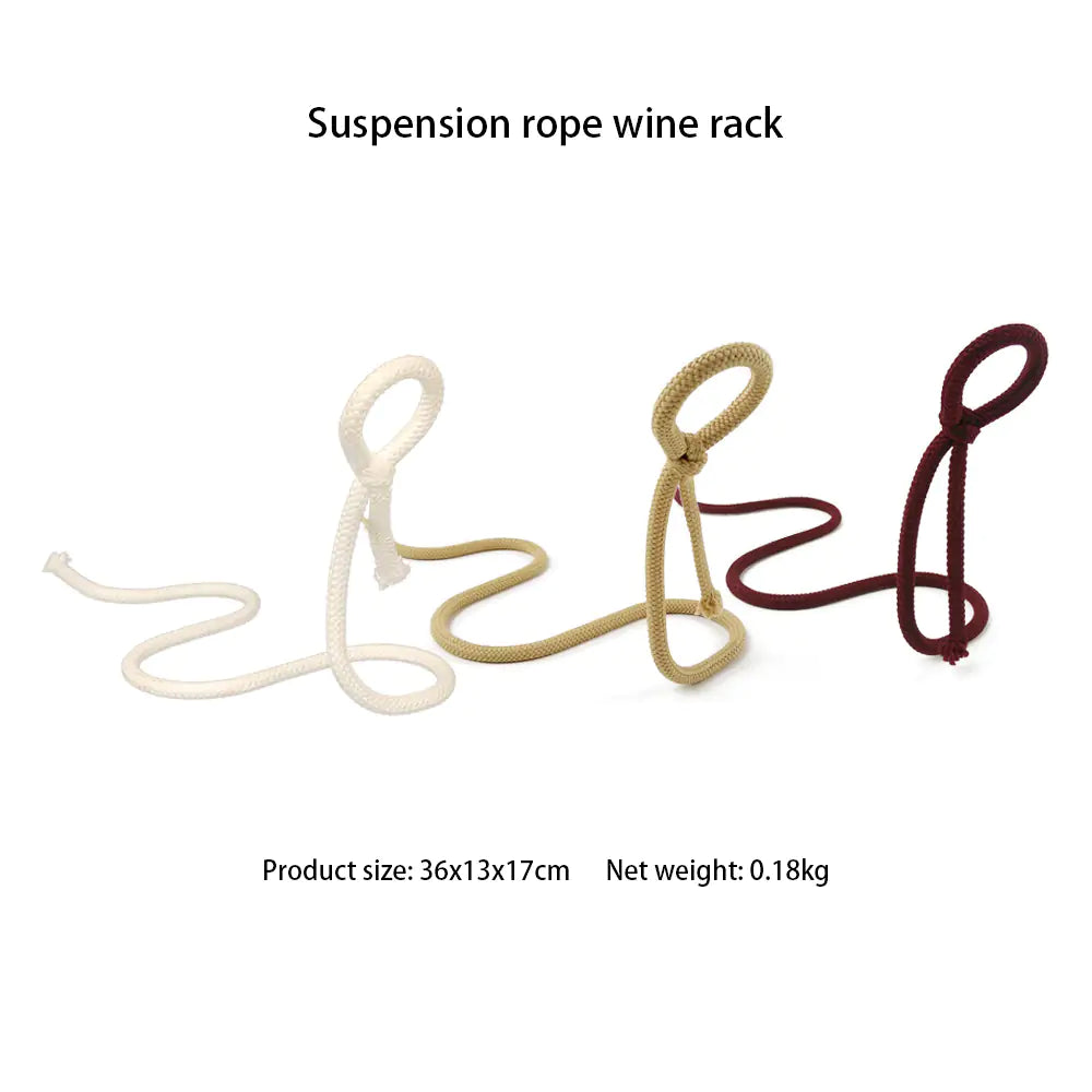 Suspended Rope Wine Bottle Holder| Home Decor