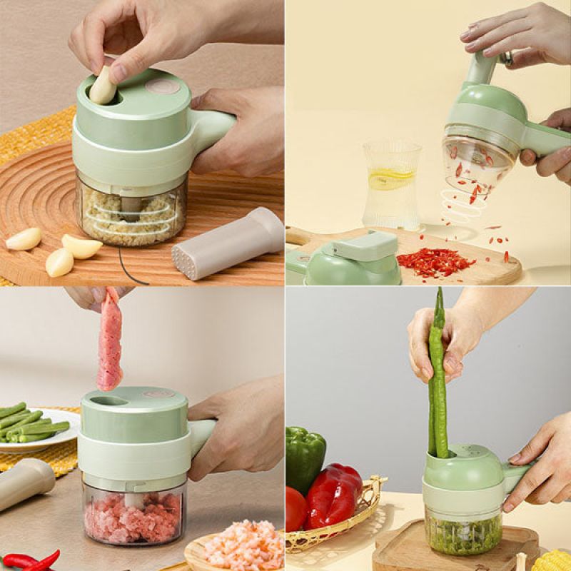 4-in-1 Electric Vegetable Cutter - Efficient Kitchen Prep