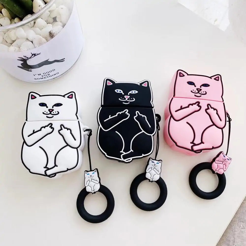 Cartoon Cat AirPods Case - Innovative Interventions