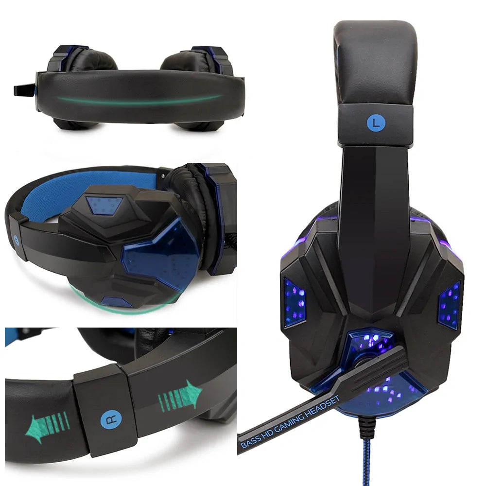 High-Quality Wired Gamer Headset with LED Lights