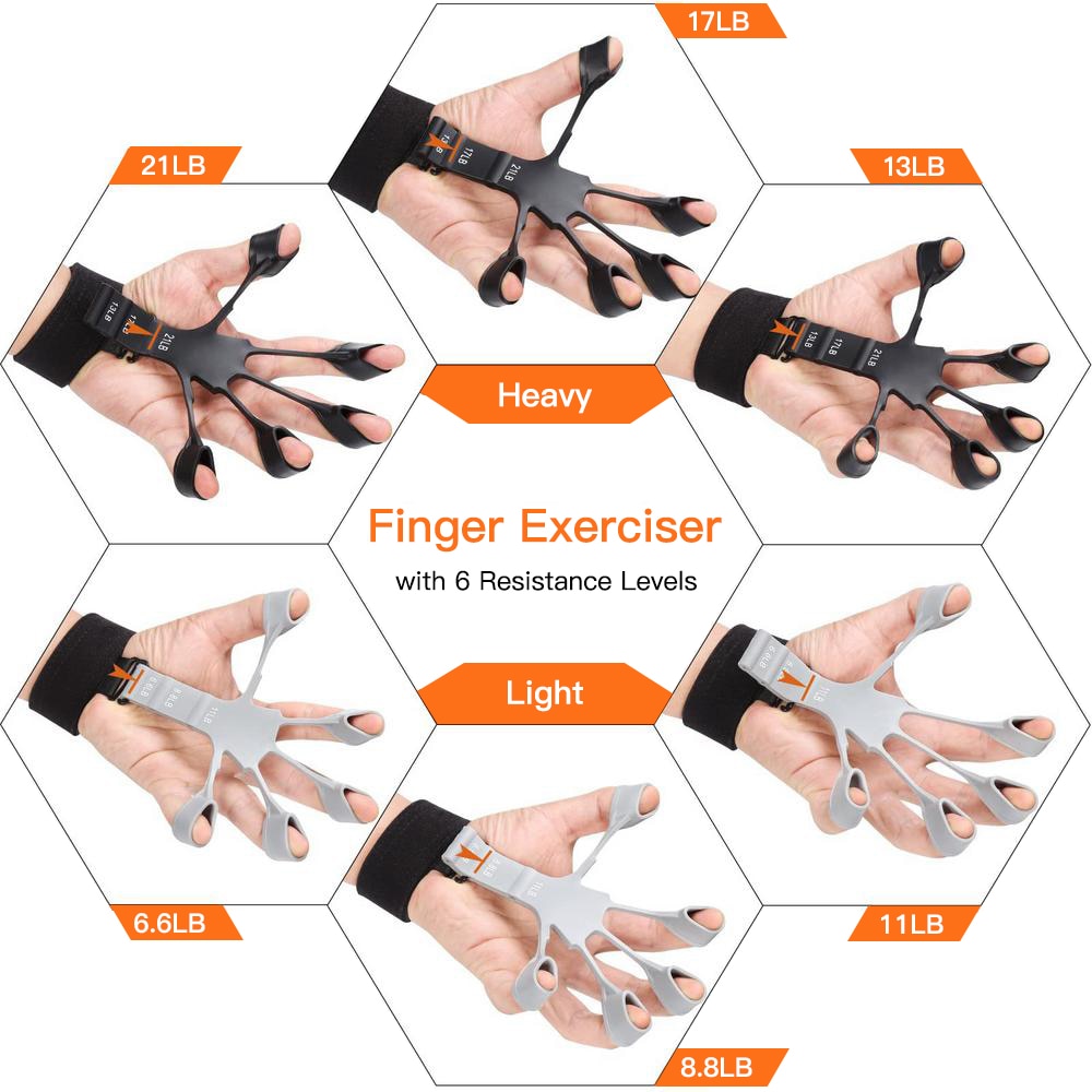 6 Resistant Levels Finger Gripper Exerciser// hand gripper