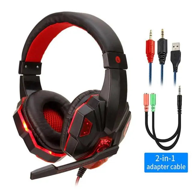 High-Quality Wired Gamer Headset with LED Lights