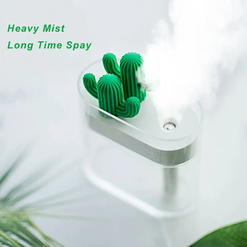 160ML Ultrasonic Cactus Humidifier - Aroma & Mist Maker