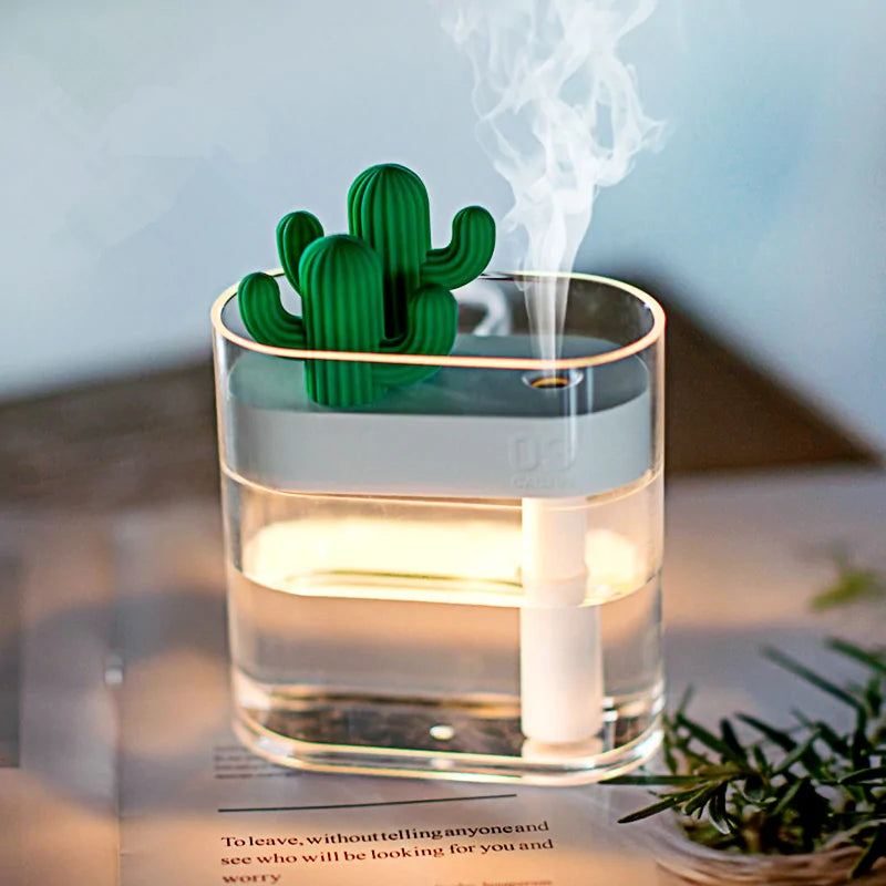 160ML Ultrasonic Cactus Humidifier - Aroma & Mist Maker