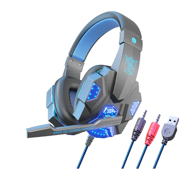 High-Quality Wired Gamer Headset with LED Lights