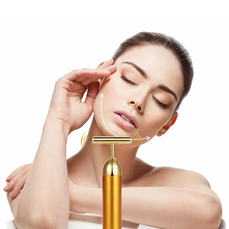 24K Gold Facial Roller - Luxurious Skin Massage Therapy