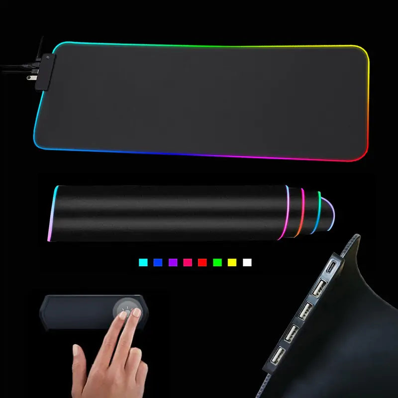 RGB Mouse Pad with Cable - Gaming Accessories