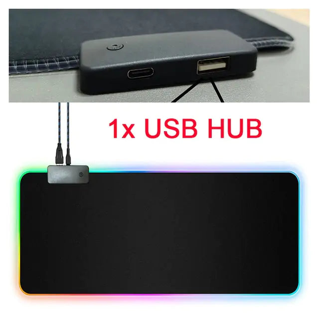 RGB Mouse Pad with Cable - Gaming Accessories