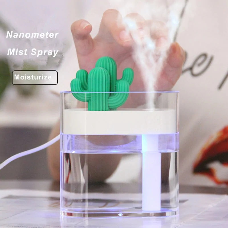 160ML Ultrasonic Cactus Humidifier - Aroma & Mist Maker